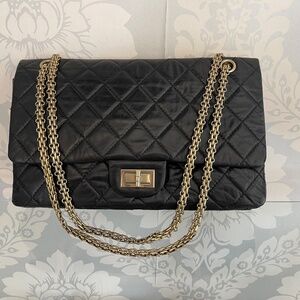 Chanel Aged Calfskin Quilted 2.55 Reissue 227 Flap Bag – Black